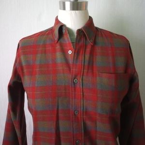 Vintage Pendleton Red Wool Plaid Men's Small Vtg VLV